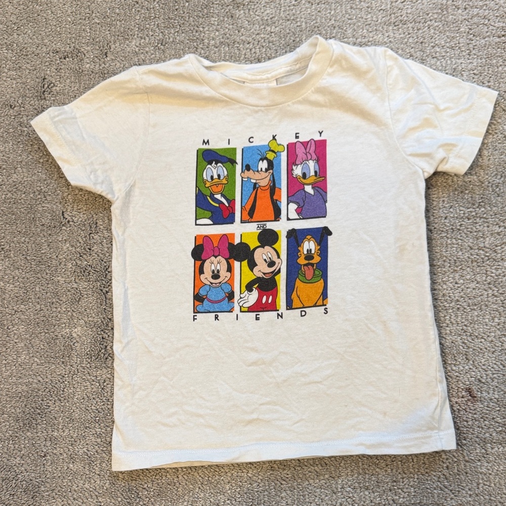 Disney Mickey Friends Kids White Tee 3T